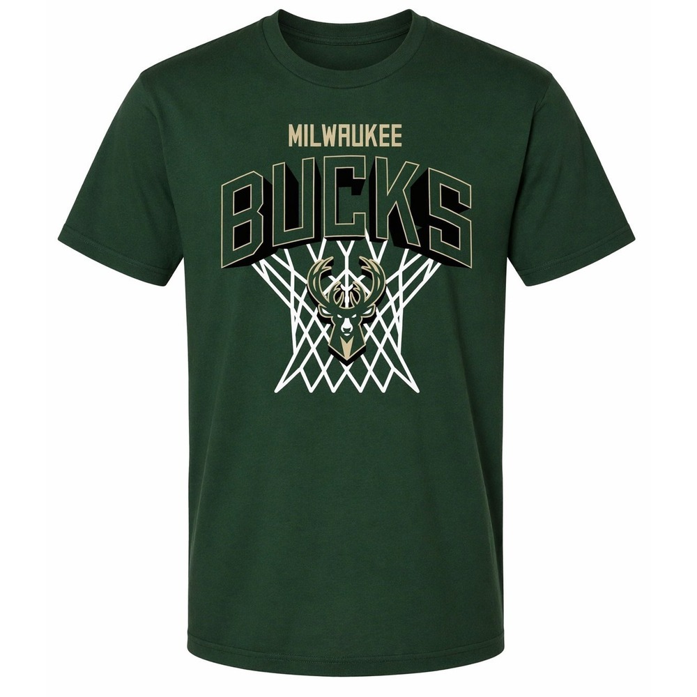 New Milwaukee Bucks NBA T-Shirt Green 2XL Officially Licensed Unisex Cotton